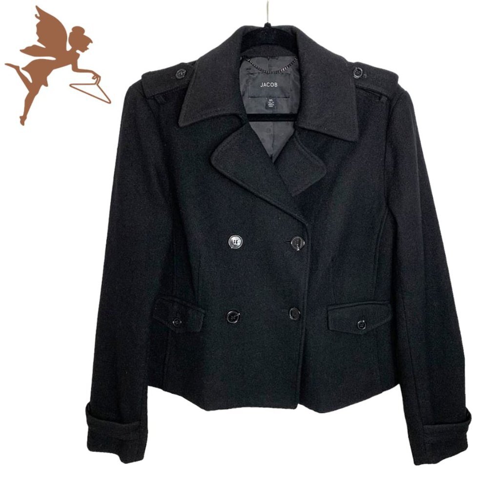 JACOB Double Breasted Short Peacoat